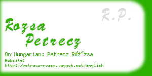 rozsa petrecz business card